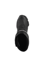 Botas Alpinestars Stella SMX-6 V3 Drystar®, botas de condução de alta performance para mulher, pretas, vista de cima mostrando a abertura interior acolchoada e a parte superior em microfibra texturizada com protetor de mudanças