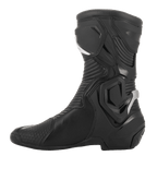 Alpinestars SMX Plus V2 GORE-TEX Boot, Performance Motorcycle Boot, Black and Silver, side profile view featuring advanced microfiber construction, Multi-Link Control ankle system, and flexible accordion panels for sport and touring riders.