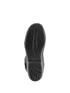 Alpinestars Radon Drystar® Boots, Motorcycle Touring Boots, Bottom View of Black Vulcanized Compound Sole featuring textured grip patterns and Alpinestars branding.