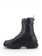 Alpinestars Ava Women's Boots, urban motorcycle riding boots in black leather with a chunky elevated rubber sole.