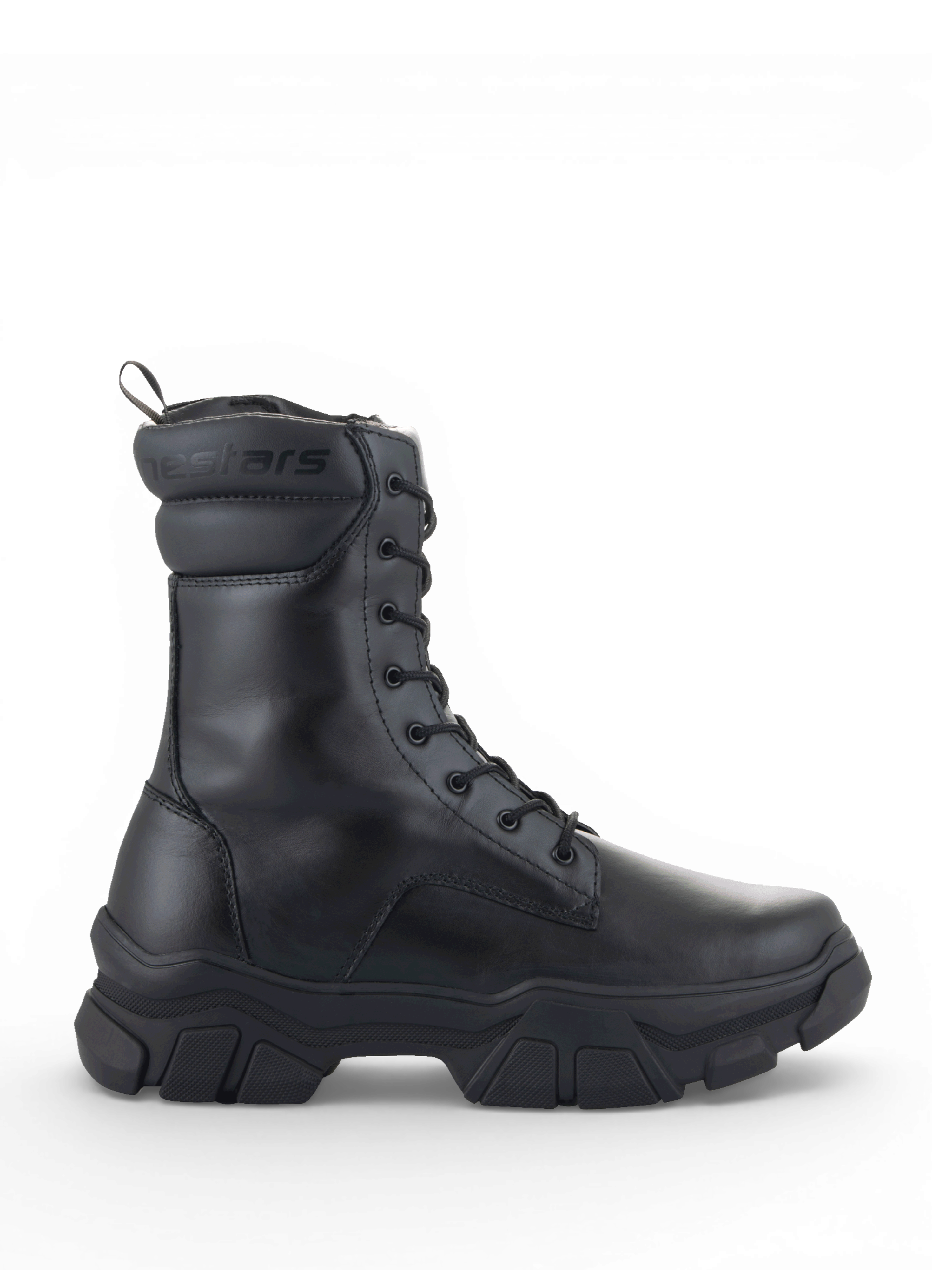 Alpinestars Botas Ava, botas de moto urbanas para mulher, pretas, construção em couro premium com sola elevada robusta, estilo utilitário e moderno.