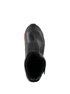 Botas Alpinestars RT-7 Drystar®, botas de turismo para motociclismo, pretas e vermelhas, vista superior mostrando a abertura da bota, o interior e a almofada de mudança texturizada na biqueira