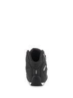 Alpinestars Sektor Shoes, Black, Rear View, showing heel construction with reflective detail and textured side panel, lightweight microfiber motorcycle riding footwear for sport and road use