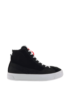 Alpinestars Stella Stated Podium Women's Urban Riding Shoes, black and white skate-style with vulcanized soles.