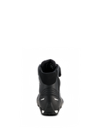 Alpinestars Sapatos Stella Faster-4 Drystar® para Mulher, preto e prateado, vista traseira com calcanhar reforçado e detalhes prateados, colarinho acolchoado e design em microfibra impermeável