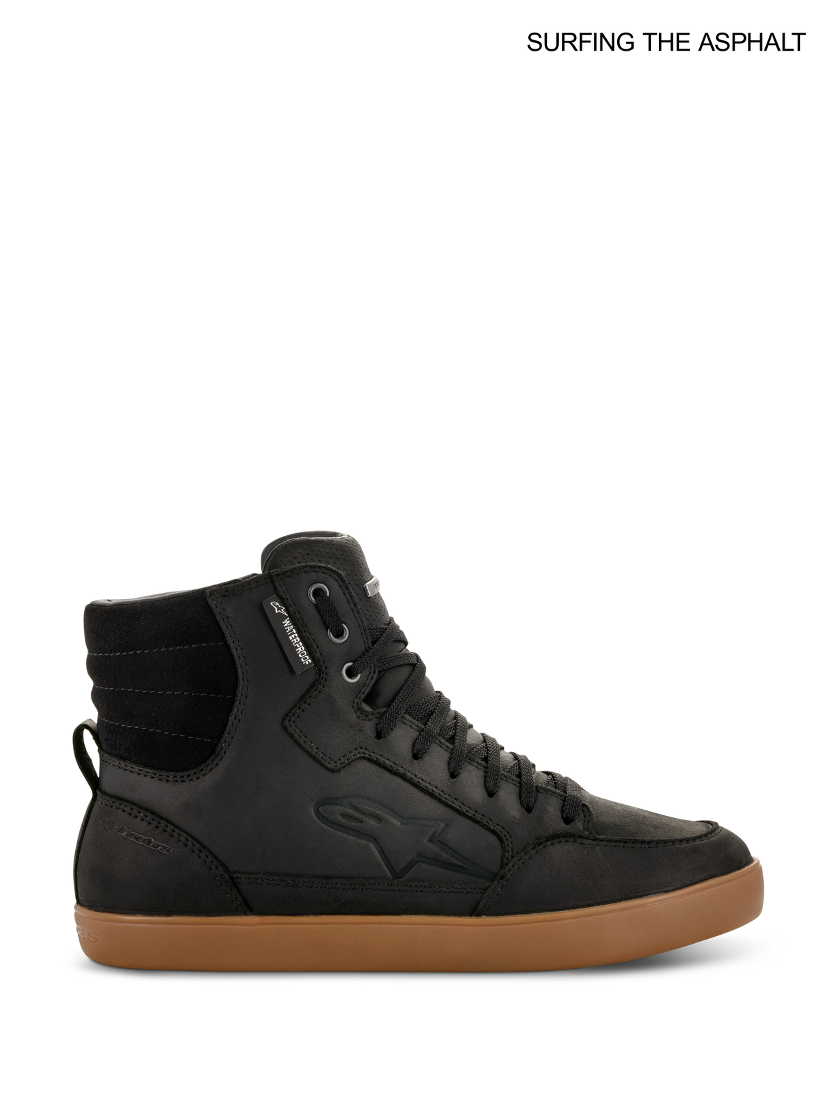 Alpinestars Sapatos J-6 Impermeáveis, sapatos de moto para homem, preto e castanho, construção em couro de alta qualidade com membrana impermeável e sola de borracha