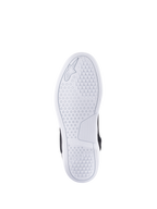 Sapatos Alpinestars Chrome Drystar®, vista inferior da sola, brancos, com padrão de aderência hexagonal para tração, logótipo e marca Alpinestars em relevo, sapatos de motociclismo urbanos casuais