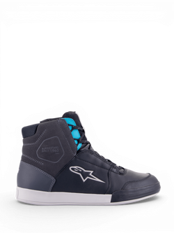 Alpinestars Chrome Drystar Shoes, waterproof urban riding, women's, black and turquoise, casual leather construction.