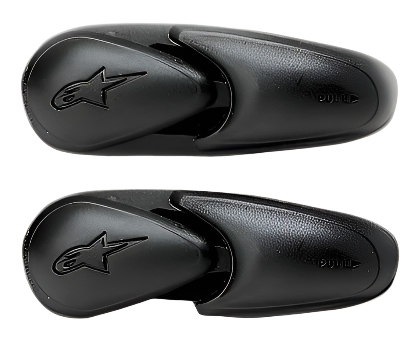 Alpinestars Super SMX 3 Slider, par de sliders de substituição para biqueira de botas de motociclismo, pretos, acabamento mate com logótipo da estrela Alpinestars em relevo, peça sobressalente para calçado SMX-3