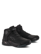 Sapatos de Condução Alpinestars CR-X Drystar®, sapatos de motociclismo impermeáveis, pretos, design atlético com ajuste de ténis de corrida, discos internos no tornozelo, reforço para mudança de velocidades e sola de borracha robusta para condução urbana e conforto ao caminhar