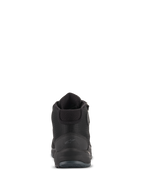 Sapatos de Condução Alpinestars CR-X Drystar®, vista traseira, pretos, com um logótipo Astars subtil no calcanhar, gola do tornozelo acolchoada e contraforte do calcanhar texturizado, calçado de motociclismo impermeável para uso em estrada e urbano