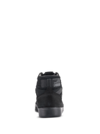 Alpinestars Primer Riding Shoes, Black on Black, rear view showing reinforced heel, mesh collar, and rubber sole, protective urban motorcycle footwear