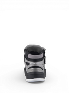 Alpinestars Sapatos Speedflight Street, sapatos de moto urbanos pretos e gun metal, vista traseira com discos de tornozelo.