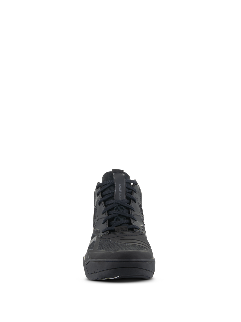 Sapatos Alpinestars Speedflight, sapatos de condução de alta performance, pretos, vista frontal, cabedal em ripstop de performance com reforço sem costuras, design de ténis de estilo urbano com sistema lace lock para motociclismo urbano