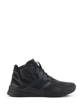 Sapatos Alpinestars Speedflight, sapatilhas de cano alto pretas, calçado urbano para motociclismo, parte superior em ripstop com reforço sem costuras, logótipo de estrela da Alpinestars, sola grossa de dupla densidade, estilo streetwear moderno