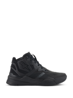 Sapatos Alpinestars Speedflight, sapatilhas de cano alto pretas, calçado urbano para motociclismo, parte superior em ripstop com reforço sem costuras, logótipo de estrela da Alpinestars, sola grossa de dupla densidade, estilo streetwear moderno