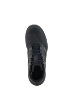 Sapatos Alpinestars Speedflight, totalmente pretos, vista superior, com parte superior em ripstop de alto desempenho, protetor de mudanças integrado, atacadores pretos e design urbano elegante para motociclismo