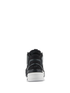 Sapatos Alpinestars Speedflight, Pretos e Brancos, vista traseira com peça de calcanhar moldada semirrígida, contraforte de calcanhar assimétrico em TPU e sola branca de dupla densidade, calçado de performance para condução urbana
