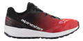 Alpinestars Meta Road V2 Shoes, Sportswear Shoes, Red Black and White, side profile view with a breathable mesh upper, white midsole, black outsole, and bold Alpinestars branding on the side
