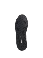 Alpinestars Radar Shoes, Black and White, bottom view showing the exclusive rubber compound sole with textured tread pattern for grip and stability, featuring the Alpinestars logo in the center.