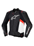 Alpinestars Missile V3 Leather Jacket, Motorcycle Racing Leather Jacket, Men, Black White Red Fluo, CE Certified