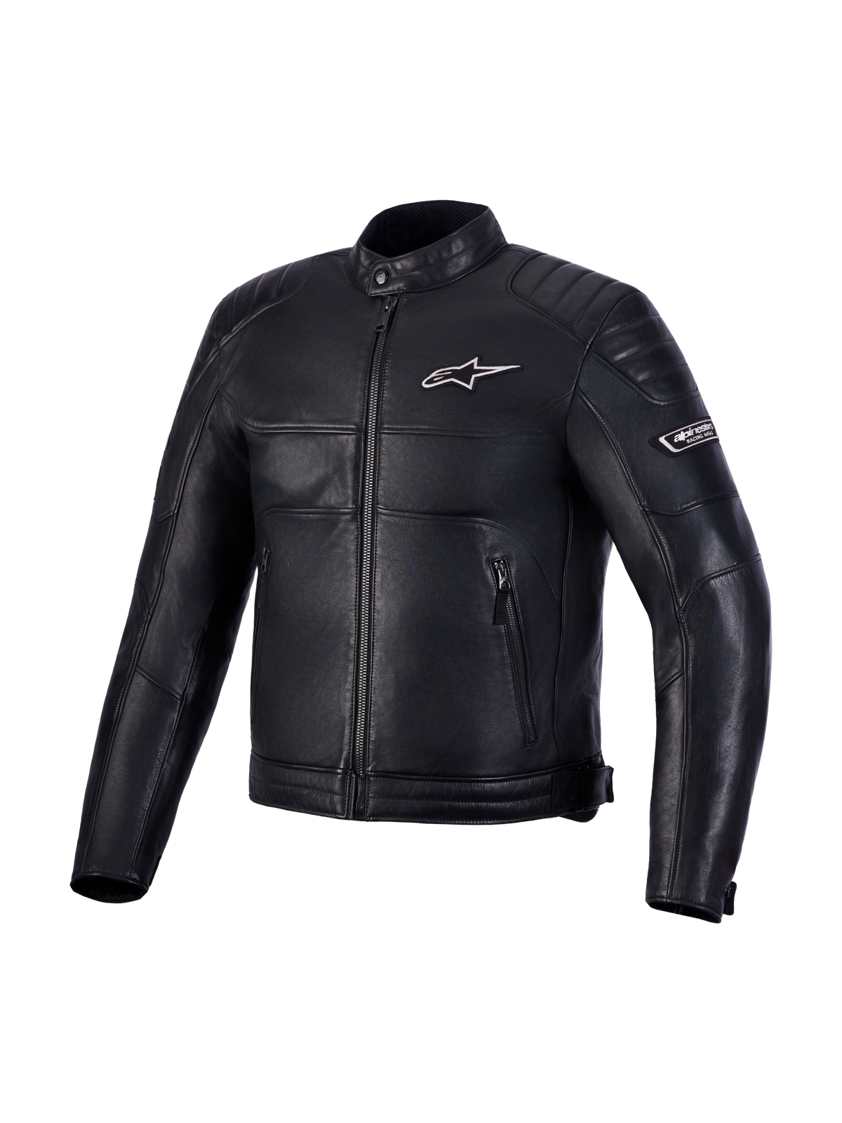 Alpinestars Revern Casaco de couro, blusão de moto urbano em pele preta, estilo heritage com proteção CE