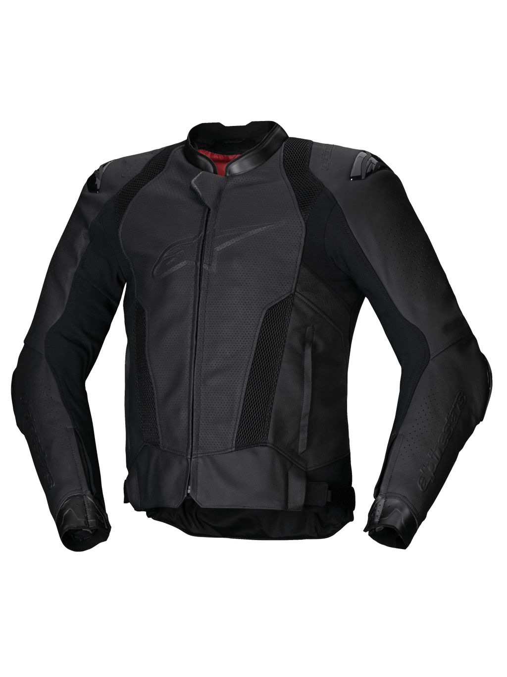 Alpinestars Jaqueta De Couro Missile V3 Airflow, blusão de moto para corrida para homem, preto, perfurado, construção em couro bovino premium, compatível com Tech-Air