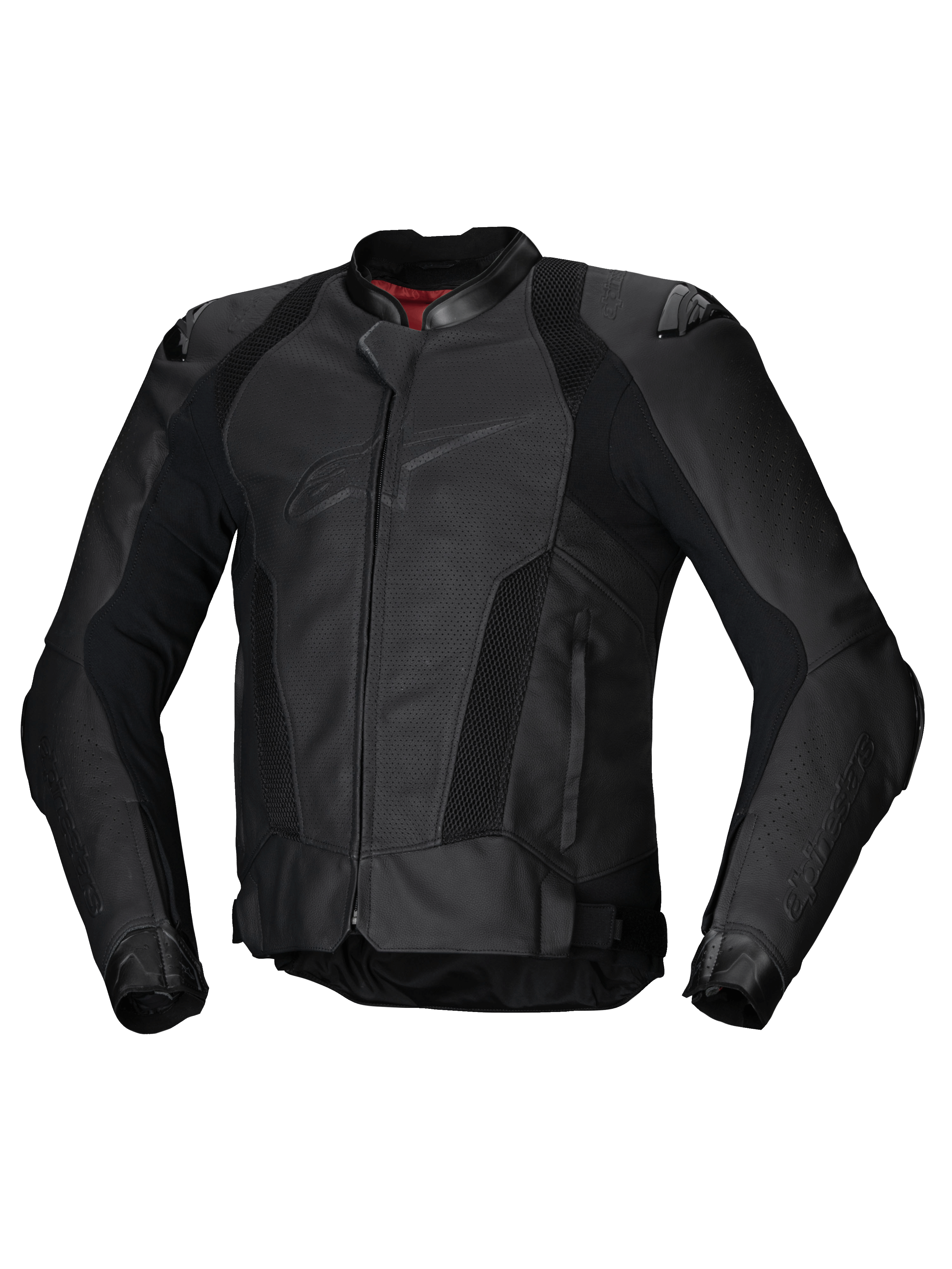 Alpinestars Jaqueta De Couro Missile V3 Airflow, blusão de moto para corrida para homem, preto, perfurado, construção em couro bovino premium, compatível com Tech-Air
