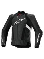 Alpinestars Jaqueta De Couro Missile V3 Airflow, blusão de moto para homem, preto e branco, perfurado, construção em couro premium com proteção