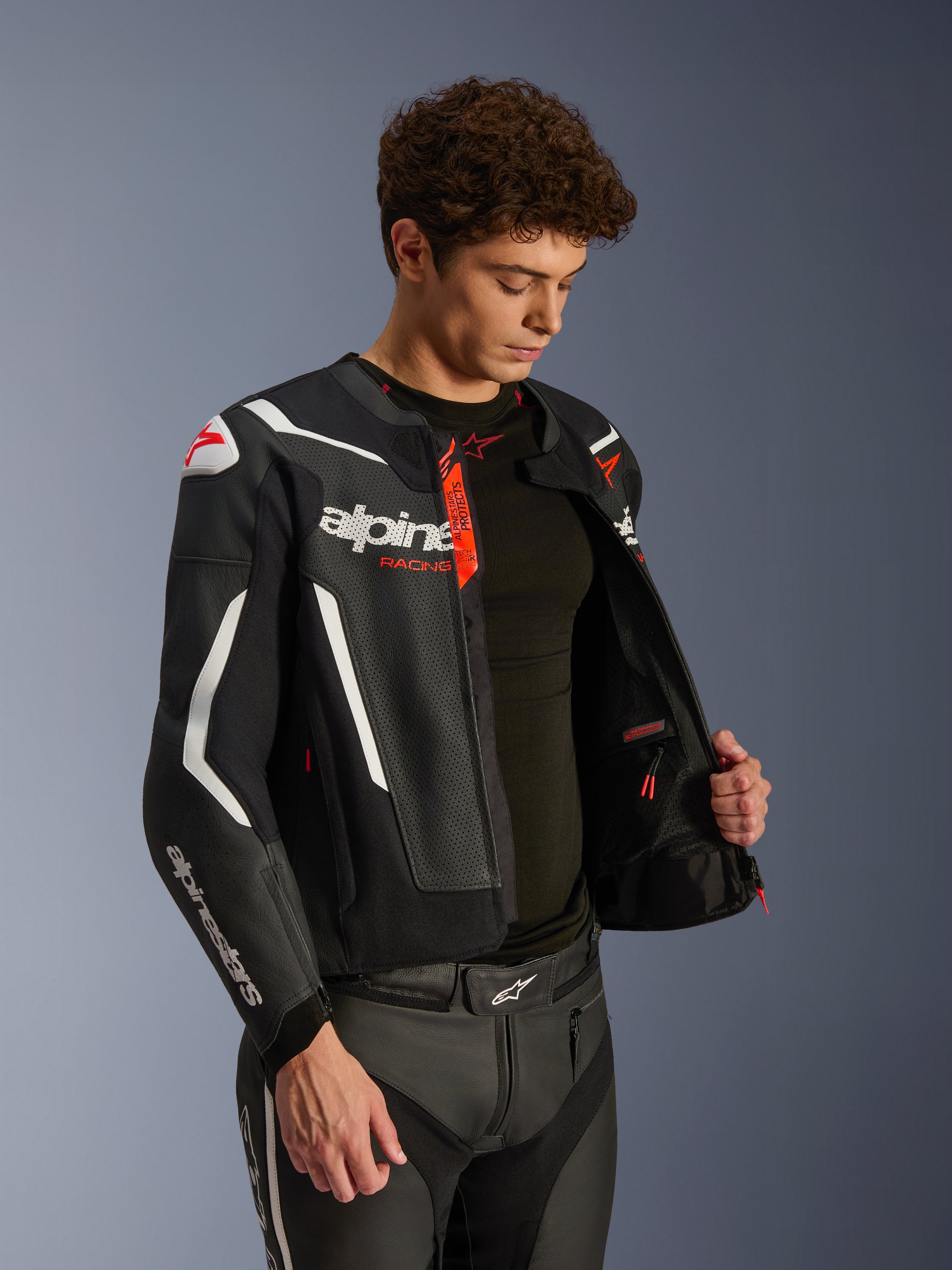 GP Force V2 Air - Black Motorcycle Jacket | Alpinestars®