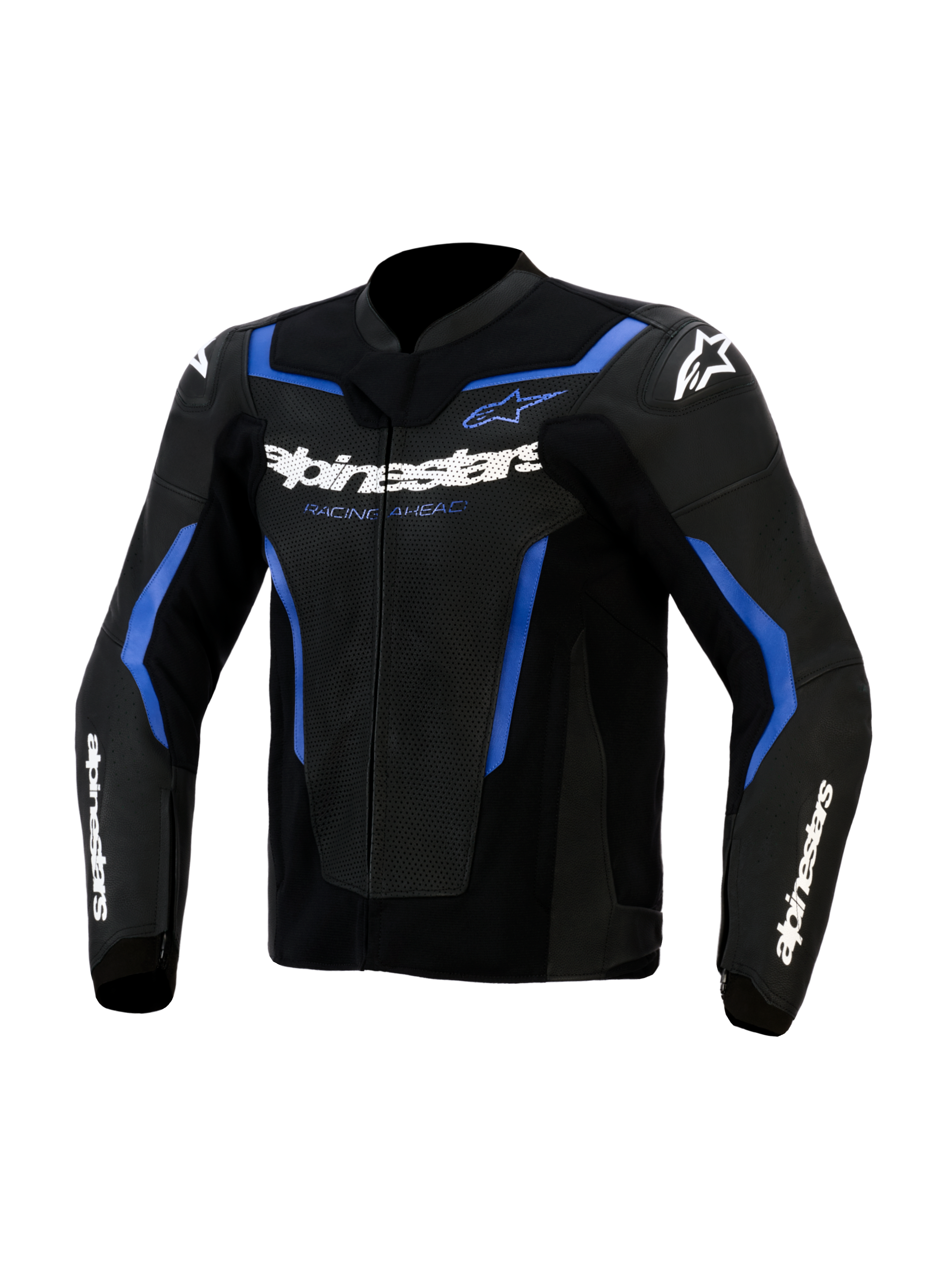 GP Force V2 Airflow Leather - Blue Motorcycle Casaco | Alpinestars®