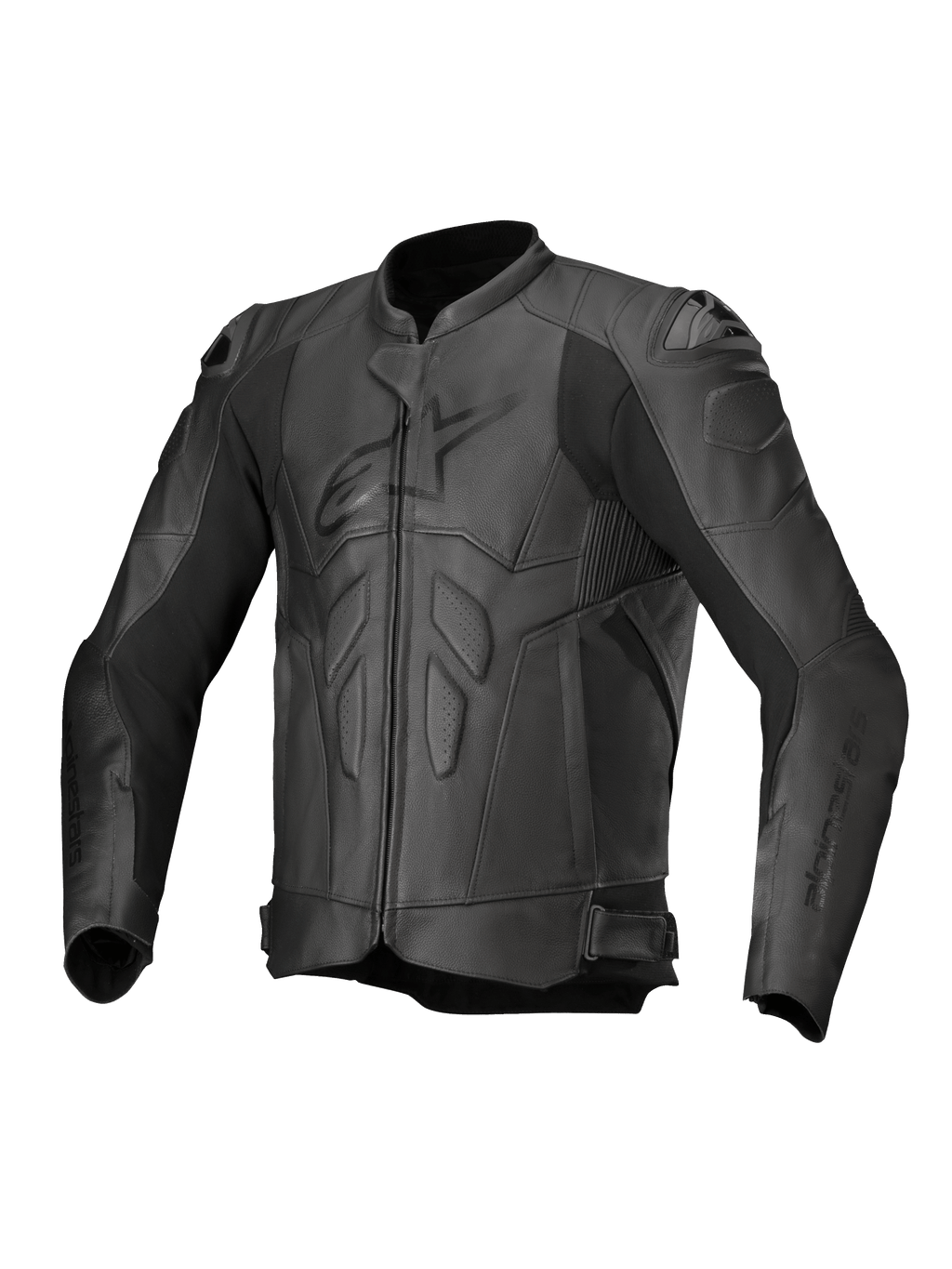 Alpinestars Jaqueta de Couro Dusk, casaco de moto para homem, preto, em couro bovino com protetores de ombro DFS.