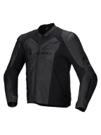 Alpinestars Faster V3 Airflow, casaco de moto em couro para homem, preto, perfurado e com proteção nos ombros