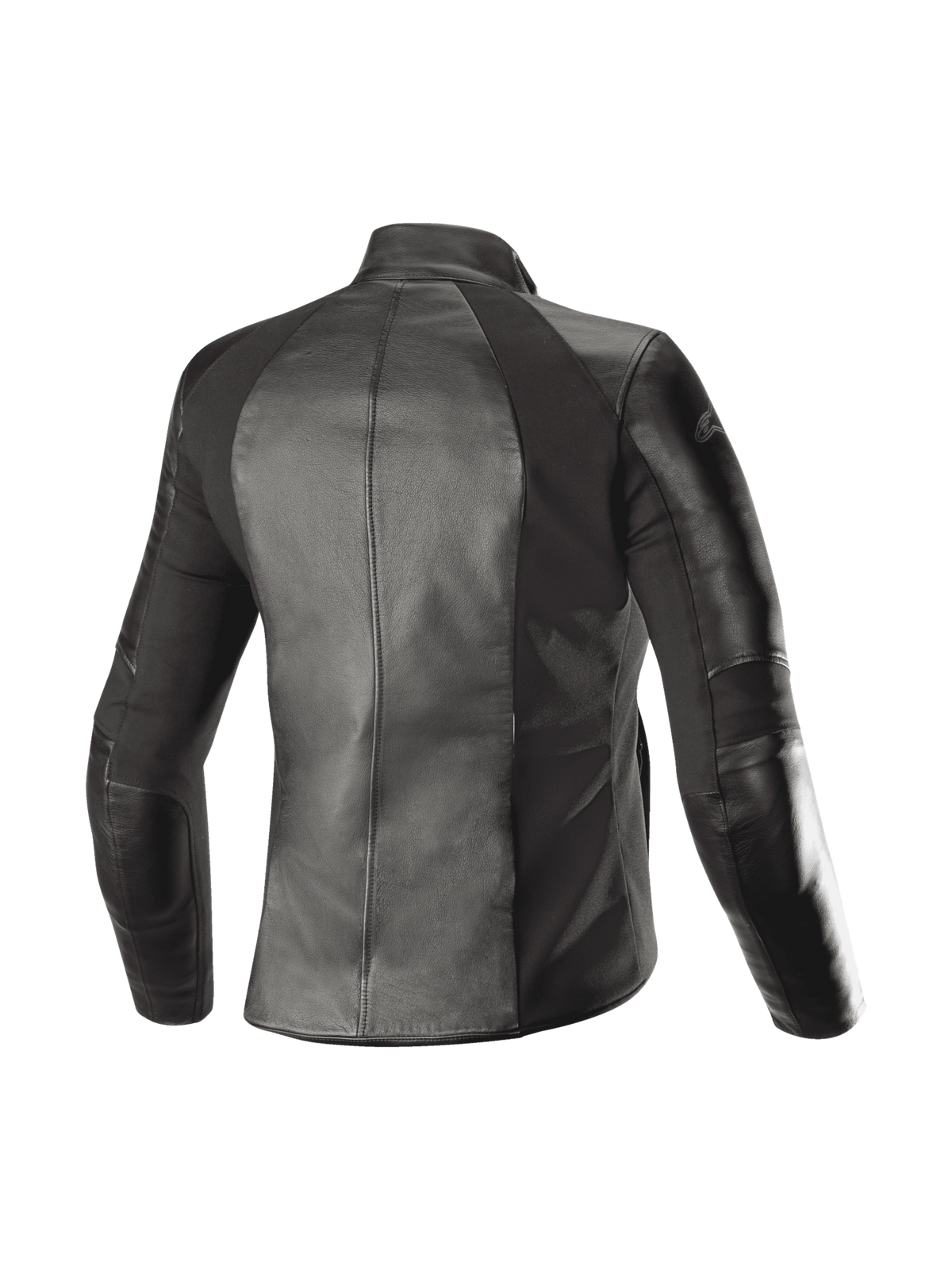 Alpinestars Stella Vika V2, casaco de couro urbano para mulher, preto, painéis em aramida, vista traseira.
