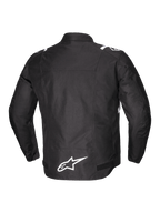 Alpinestars Jaqueta T-SPS V2 Impermeável, casaco de moto para homem, vista traseira em preto e branco com logótipo refletor, certificado CE Classe A em poliéster 600D