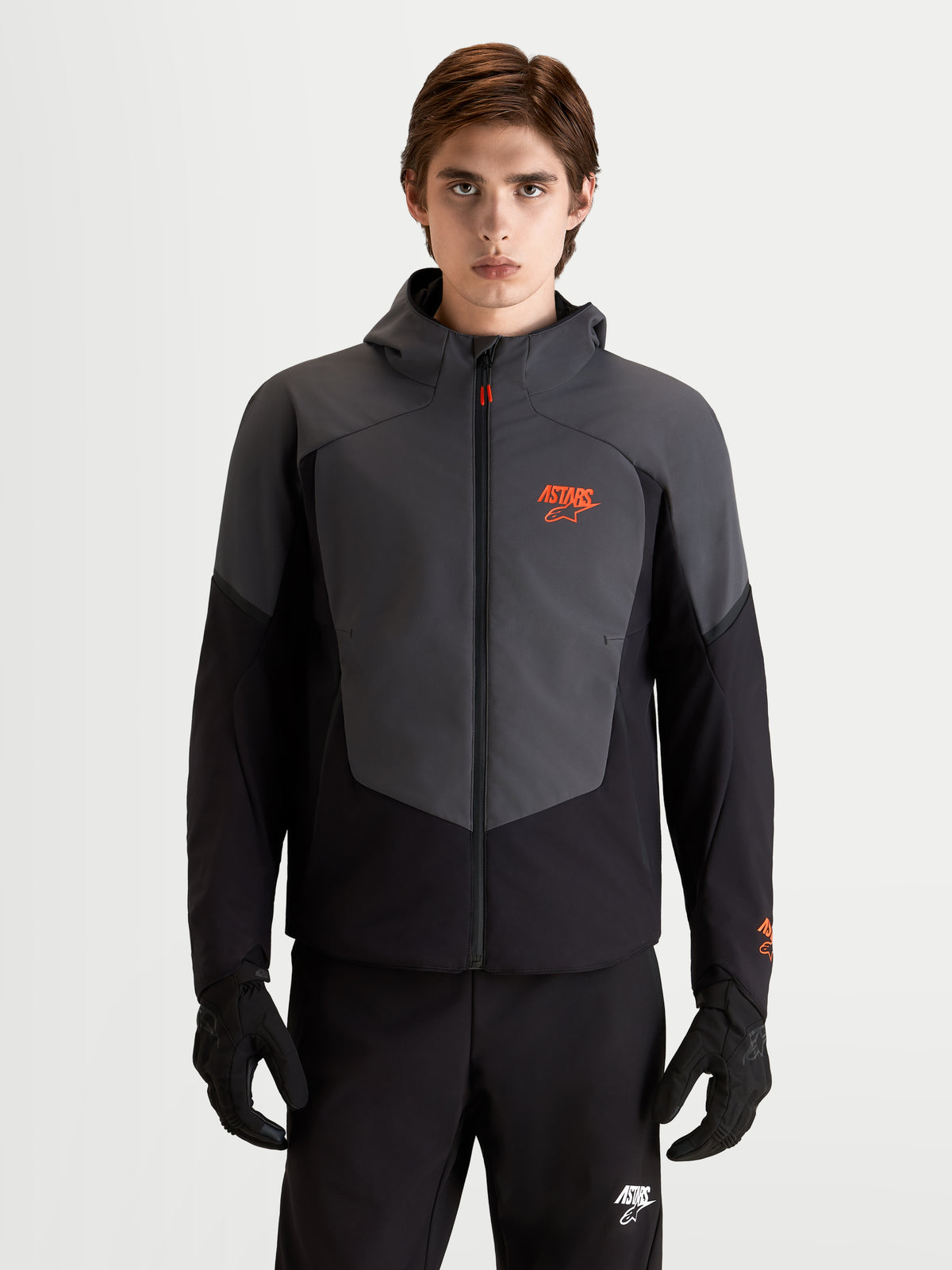 Alpinestars Aeroshell Wp, blusão de moto desportivo impermeável para homem, preto e cinzento escuro, com capuz e proteção com certificação CE, num modelo