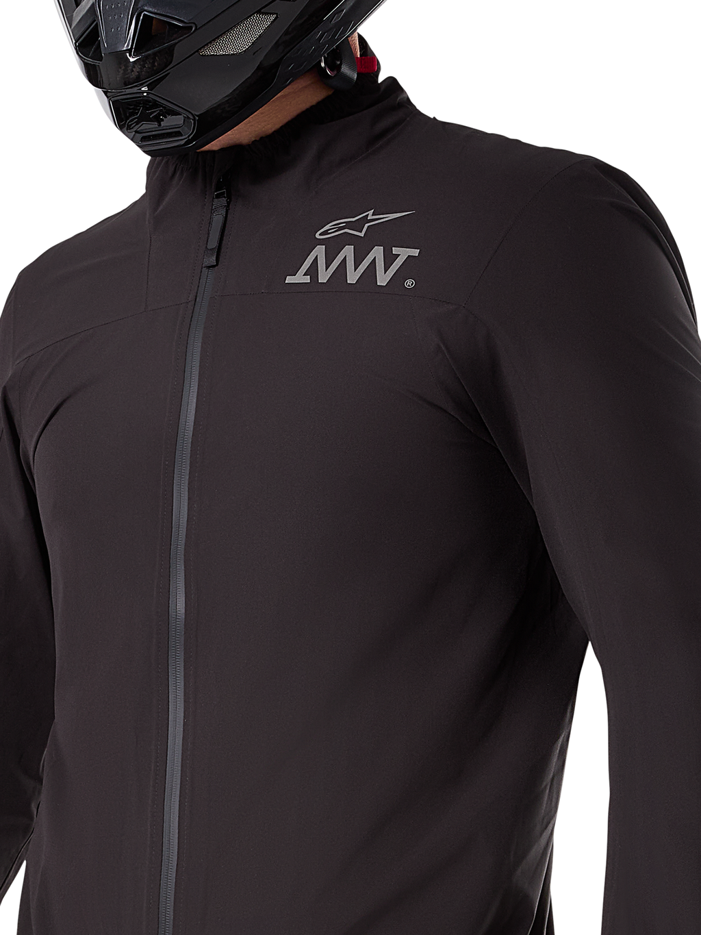 Alpinestars AMT-8 Stretch Drystar® XF Jacket Liner, camada elástica preta impermeável e corta-vento, peça técnica compactável para motociclismo de aventura