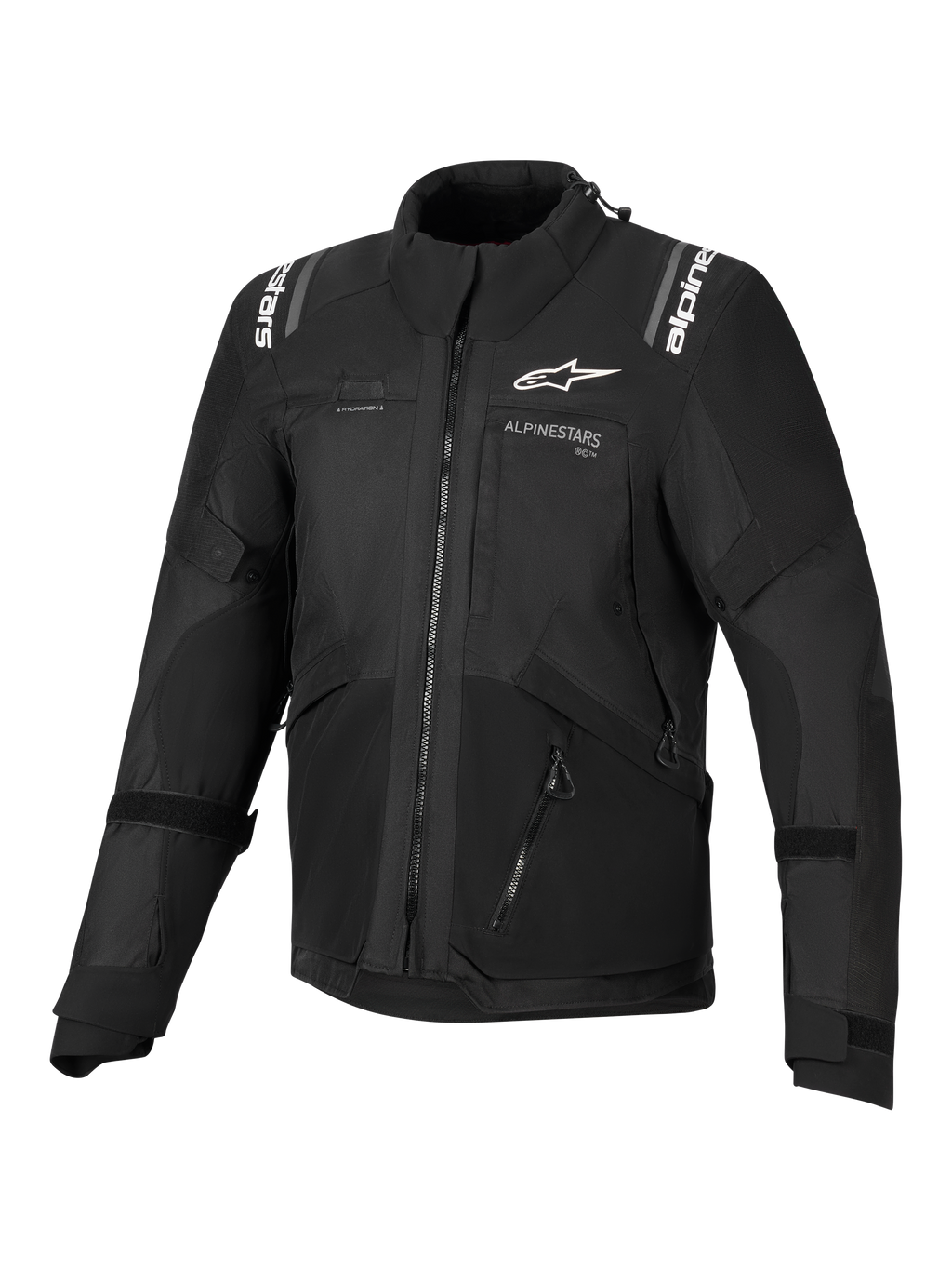 Alpinestars Jaqueta Andes V4 Drystar®, casaco de moto touring para homem, preto, impermeável com proteção CE e pormenores refletores