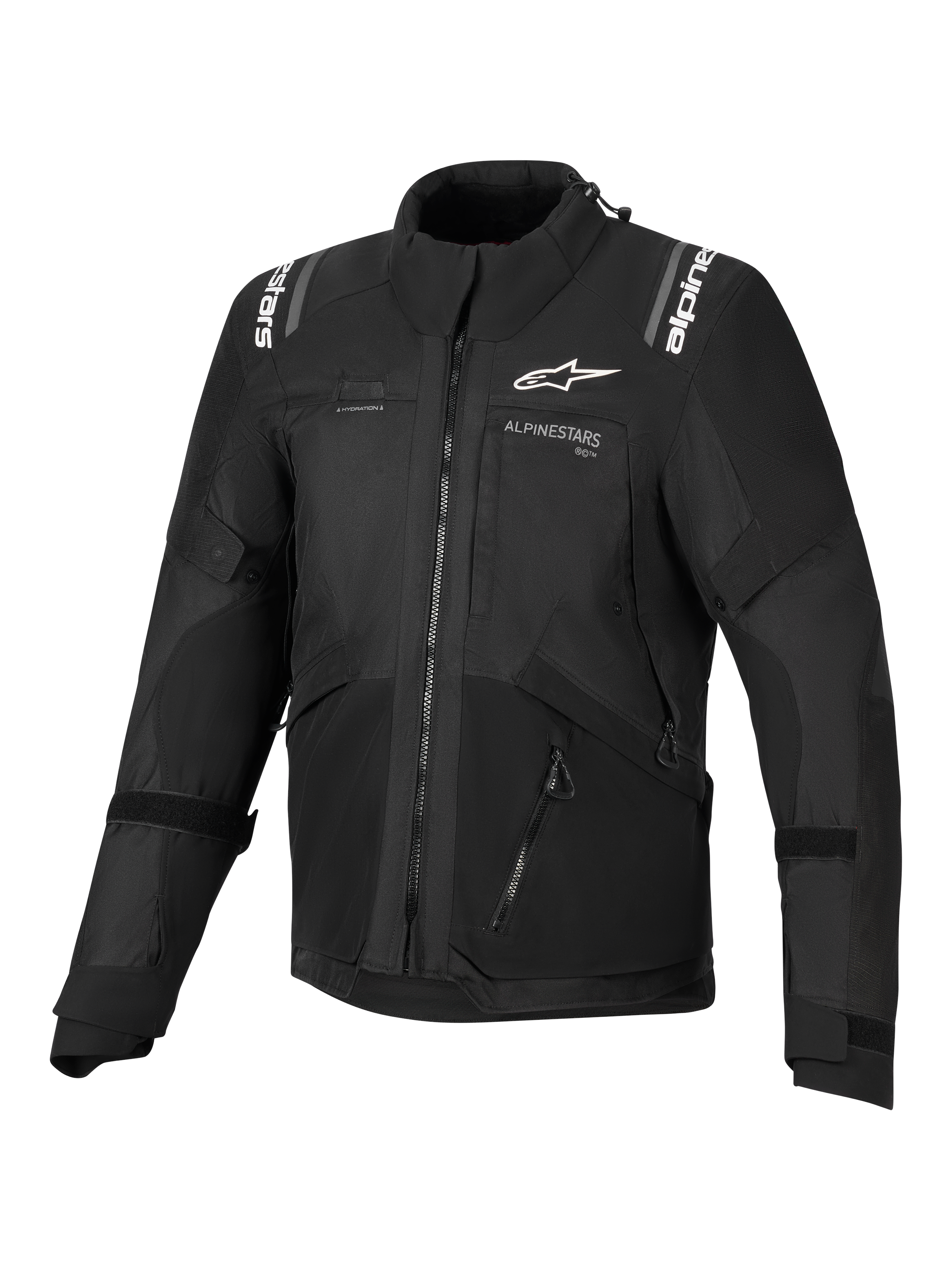 Alpinestars Jaqueta Andes V4 Drystar®, casaco de moto touring para homem, preto, impermeável com proteção CE e pormenores refletores