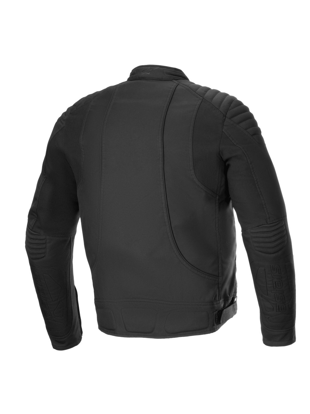Alpinestars Jaqueta Clayton Resistente À Água, casaco de moto urbano, vista traseira, preto, com detalhes acolchoados nos ombros e painéis elásticos