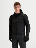 Alpinestars Zaca V 2 Waterproof, casaco de moto impermeável para homem, preto, com capuz e proteção integrada nos ombros, num modelo com luvas