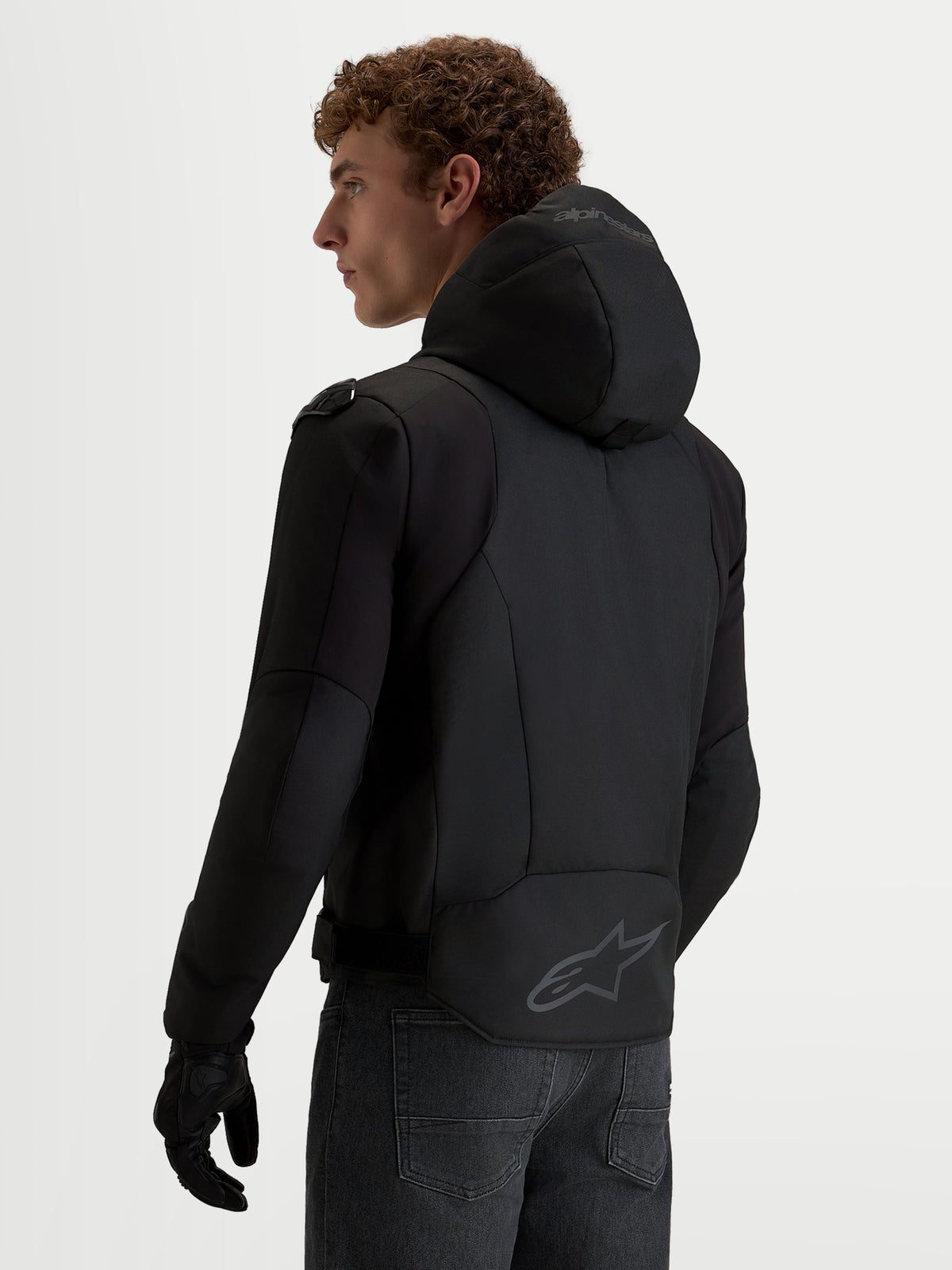 Alpinestars Zaca V2 Waterproof Casaco, casaco de moto impermeável para homem, preto, com capuz integrado e bainha traseira comprida com logótipo