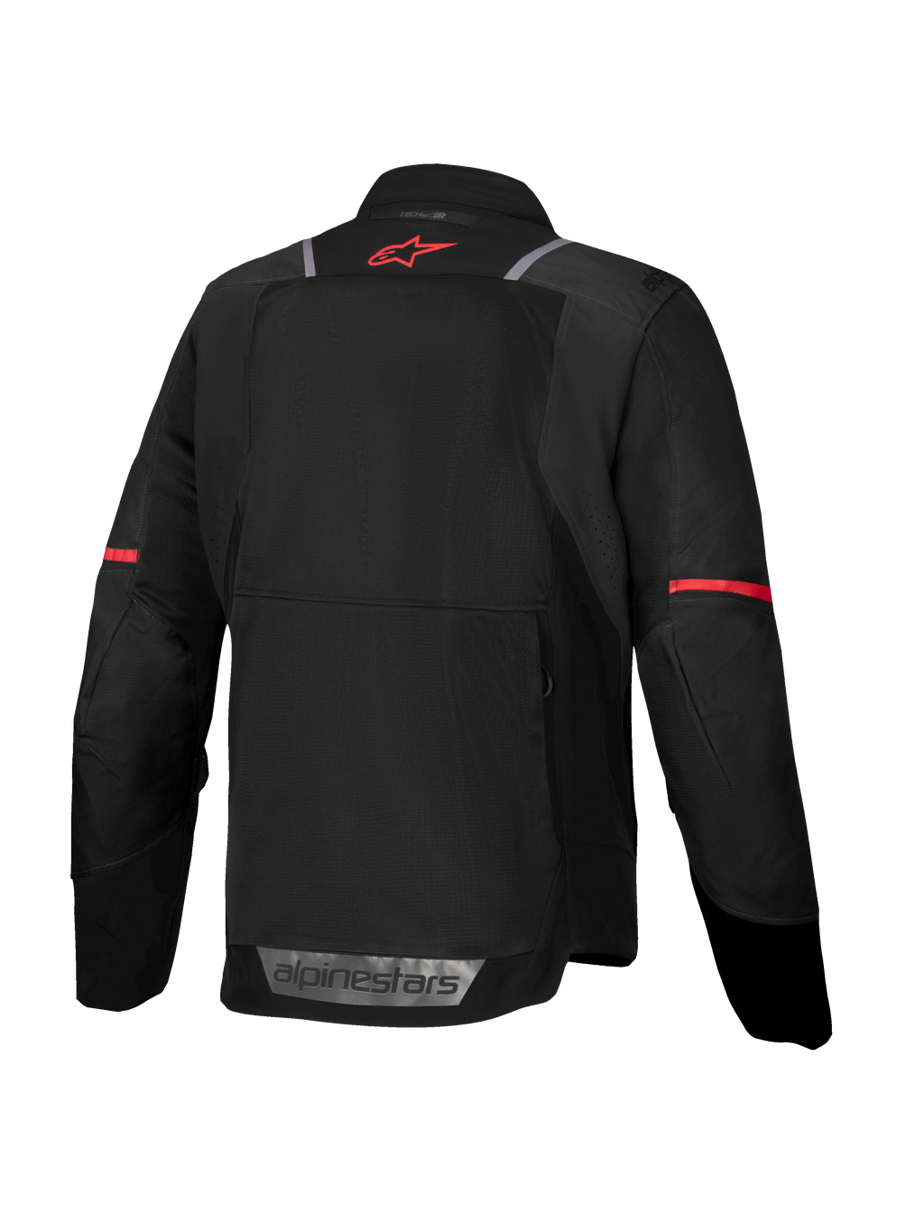 Alpinestars ST-2 Air, casaco de moto touring para homem, preto e vermelho, vista traseira com malha e Tech-Air Ready.