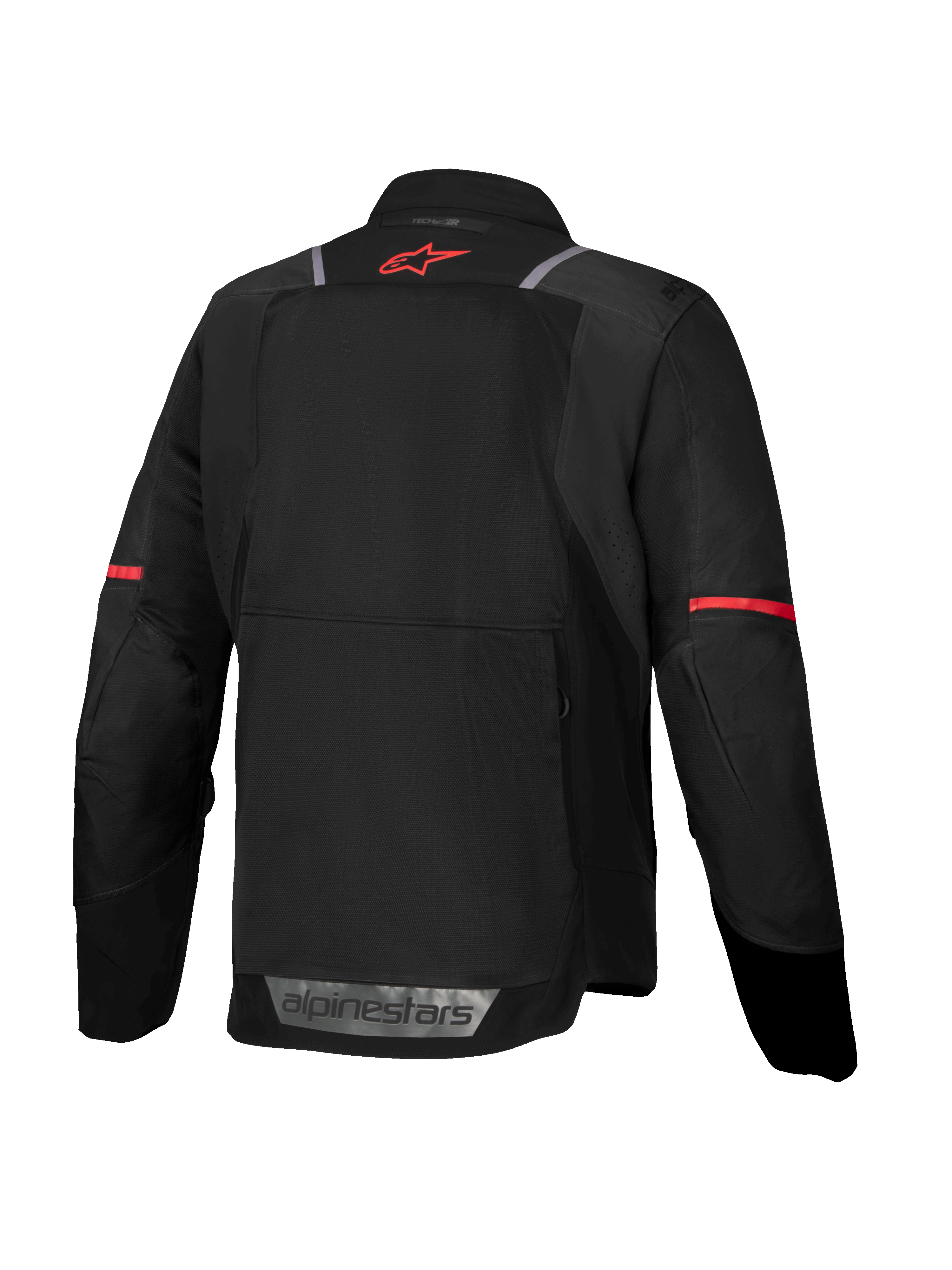 Alpinestars ST-2 Air, casaco de moto touring para homem, preto e vermelho, vista traseira com malha e Tech-Air Ready.
