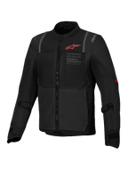 Alpinestars Jaqueta ST-2 Air, casaco de moto touring para homem, preto, painéis de malha, logótipo vermelho e proteção CE AA.