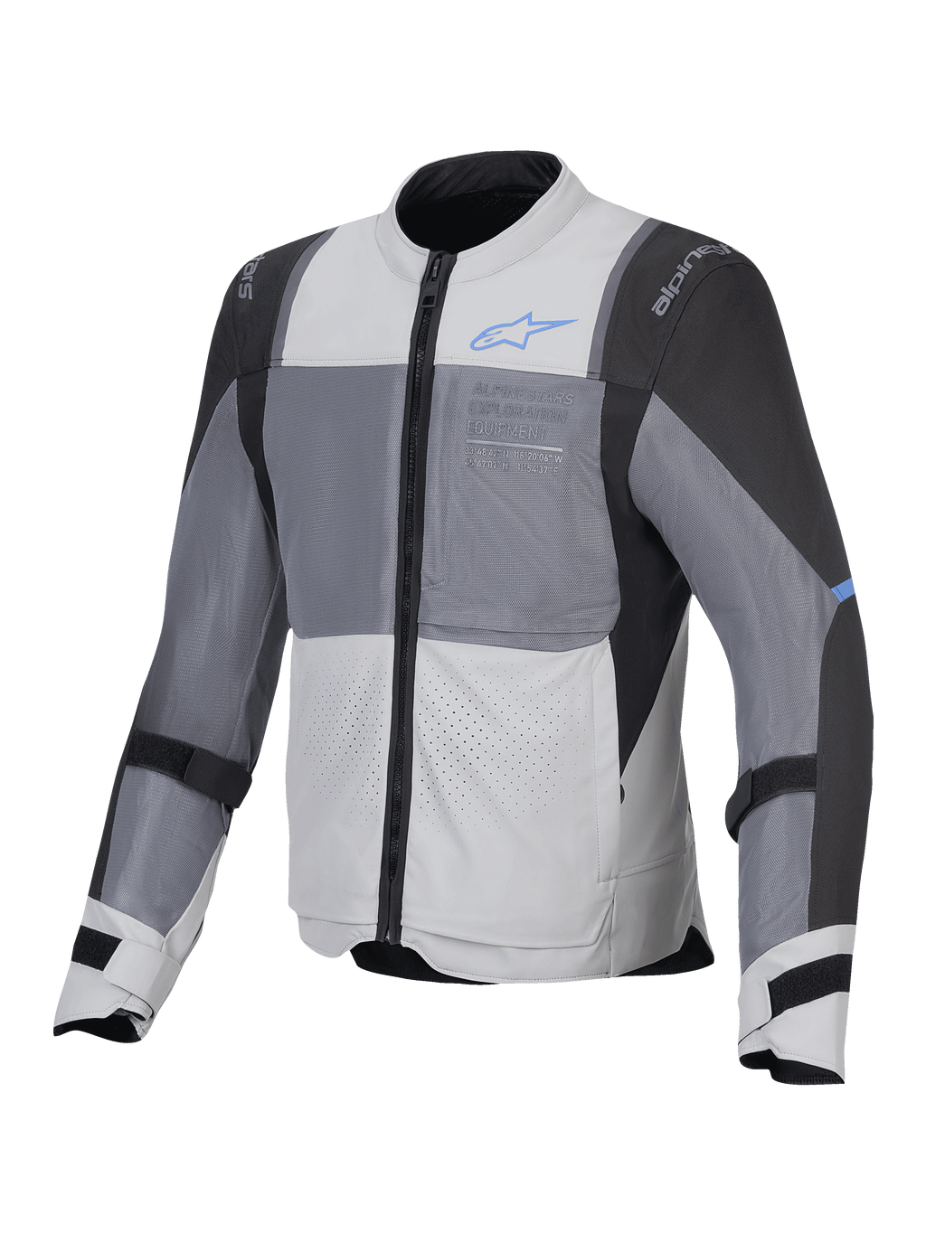 Alpinestars Jaqueta ST-2 Air, casaco de moto para touring para homem, cinzento, cinzento escuro e preto, certificado CE de nível AA, com painéis de ventilação em malha e protetores Nucleon Flex Plus