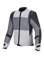 Alpinestars Jaqueta ST-2 Air, casaco de moto para touring para homem, cinzento, cinzento escuro e preto, certificado CE de nível AA, com painéis de ventilação em malha e protetores Nucleon Flex Plus