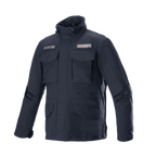 Alpinestars MO.ST.EQ Field Waterproof Primaloft Jacket, Black, Urban Motorcycle Jacket, Field Jacket Style, Four Front Flap Pockets, High Collar with Drawstrings, Durable Ripstop Construction with Logo Patches
