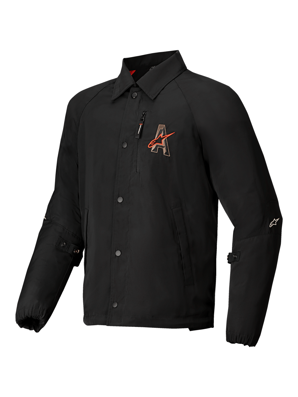 Alpinestars Revved WR Jacket, casaco de moto urbano, preto com bordado em contraste e fecho de botões de pressão, certificado CE Nível A com protetores Nucleon Flex Plus