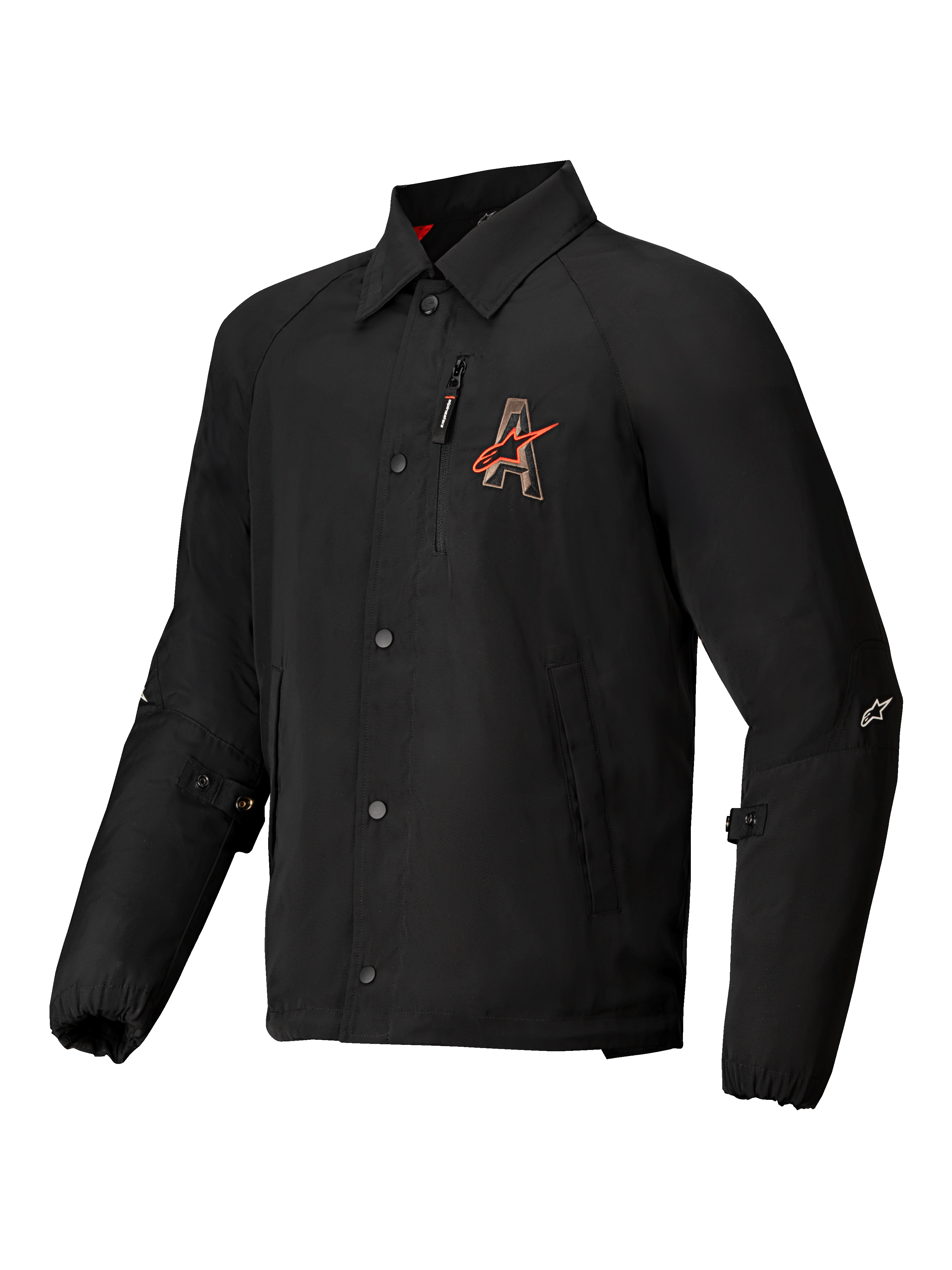Alpinestars Revved WR Jacket, casaco de moto urbano, preto com bordado em contraste e fecho de botões de pressão, certificado CE Nível A com protetores Nucleon Flex Plus